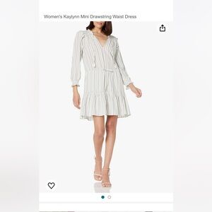 PAIGE Kaylynn Stripe Tie Neck Ruffle Dress in Arona Multi Medium